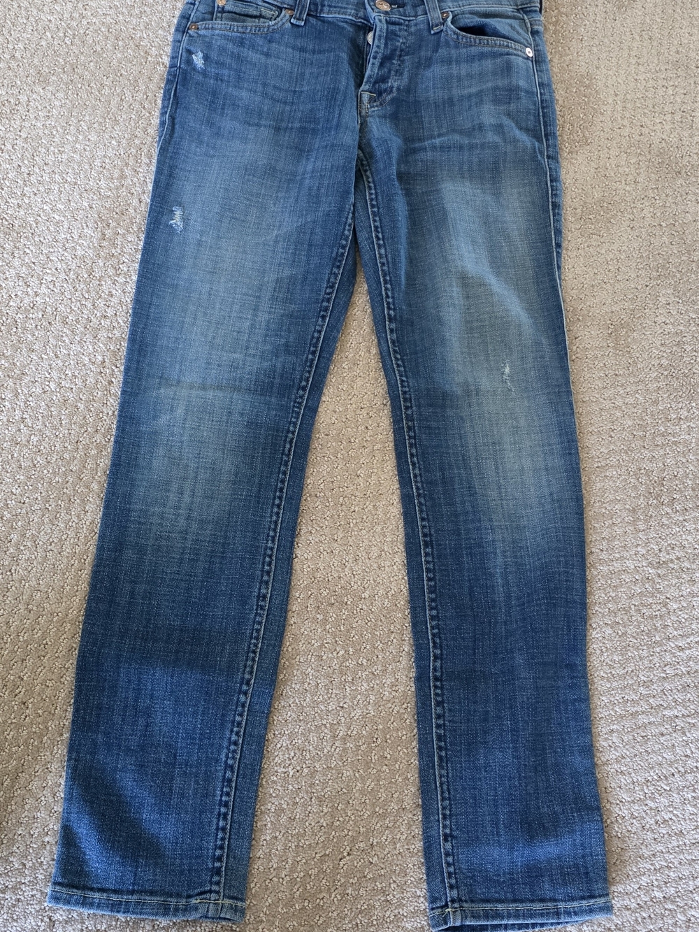 7 For All Mankind Women's Skinny Jeans in Faded Blue Denim
